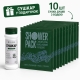 Set: 10 duchas secas militares con agua SHOWER PACK + Polvos secadores para pies y calzado de regalo