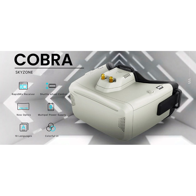Відеошолом FPV Skyzone COBRA X V4 із приймачем SteadyView 5.8G (чорний)