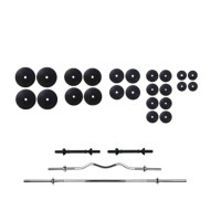 RN-Sport 160 kg Barbell and Dumbbell Set + Gloves