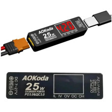 Перетворювач живлення 25W AOKoda XT60 -- USB-A/C (001)