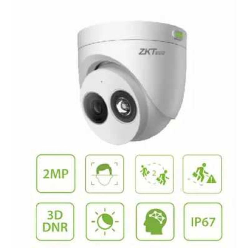 ZKTeco DDS222-01 (3.6 mm). 2MP Dome IP Camera with AI Algorithms