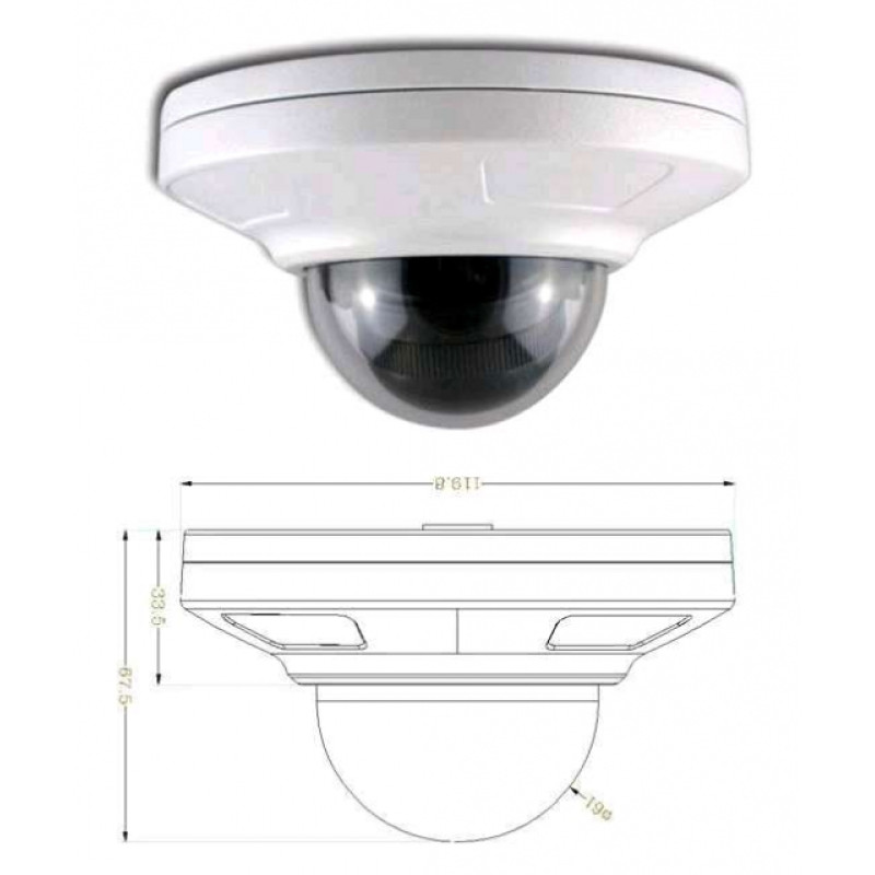 1.3 MP IP Outdoor Dome Camera Profvision PV-4413IP/1.3Mp (3.6 mm)