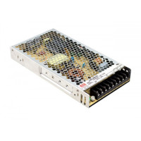 Mean Well LRS-200-12. 12V, 16.6A switching power supply in a perforated enclosure