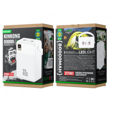 Power Bank Wekome WP-99 white (80000mah / 27W Супербыстрая зарядка: 3 выхода -USB*4+ Type-C/ 2 входа -Type C+Micro+iph