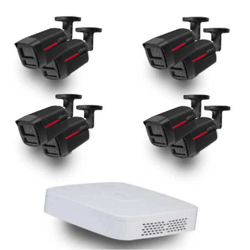 Dahua WizColor Kit - Buy and Try! (8x DH-IPC-HFW2449TL-S-PRO-BE +1x NVR2108-I2)