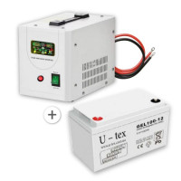 Комплект резервного живлення (Інвертор UTEX-HB1500 1200Вт + GEL 12В/ /100Аг Батарея)