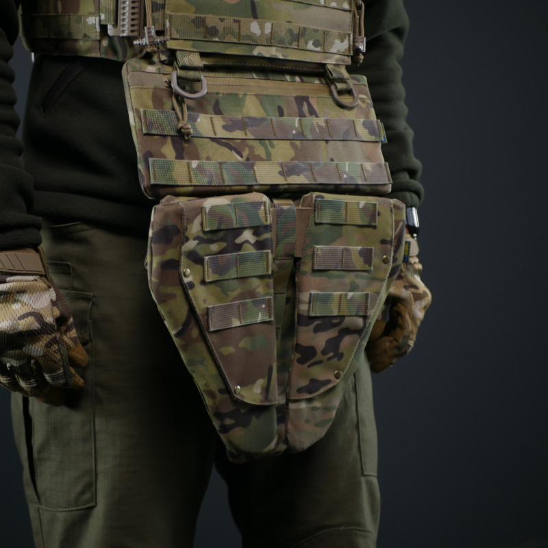 Triple Groin Protector (Napsack) Kiborg with Ballistic Package Class 1 Protection Militex Multicam