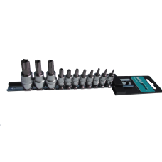 Набір головок зі вставкою Torx з отвором 1/4" і 3/8" 11од. на планці