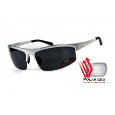 Окуляри поляризаційні BluWater Alumination-5 Silver Polarized (gray) чорні в сріблястій оправі