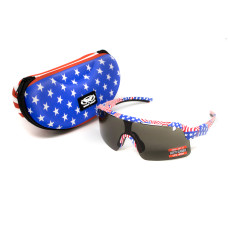 Окуляри захисні Global Vision Holeshot USA Flag (gray), сірі в оправі прапор США