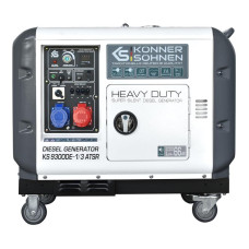 Генератор дизельний Konner&Sohnen KS 9300DE-1/3 ATSR, 230/400В, 6.5/6.0кВт, 7.5/7.0кВт, 1/3Фази, АВР(ATS), електростартер, 168кг