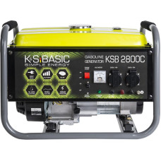 Генератор бензиновий Konner&Sohnen Basic KSB 2800C, 230В, 2.8кВт, ручний стартер, 36.6кг