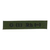 Blood type patch 0 (I) Rh (-) Olive