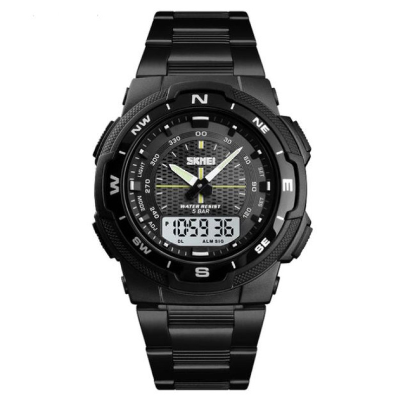 SKMEI 1370 Super Clock Watch, Black