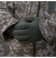 Fleece gloves, olive