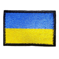 Patch (flag, SES, yellow-blue, hook-and-loop, 6*4 cm)