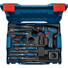 Шурупокрут-дриль акумуляторний Bosch Professional GSR 12V-15 2х2А·год 30Нм 400·1300об/хв 0.89кг GAL 12V-20 + набір ручного інструменту