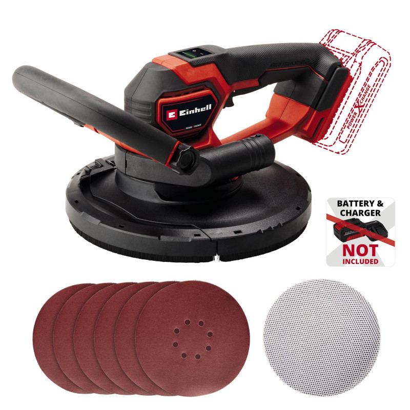 Cordless Drywall Sander Einhell Professional TP-DWS 18/225 Li PXC 18V d225mm 600-1200rpm 2.36kg without battery and charger