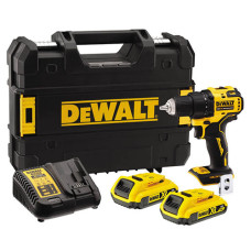 Дриль-шурупокрут DeWalt XR Li-Ion 18В акб 2х2А·год 65Нм 450-1650об/хв патрон 13мм кейс додаткова рукоятка 1.1кг