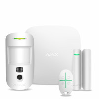 Ajax HDR StarterKit Cam Security System Kit, Hub 2, MotionCam HDR, DoorProtect, SpaceControl, Jeweller, Wireless, White