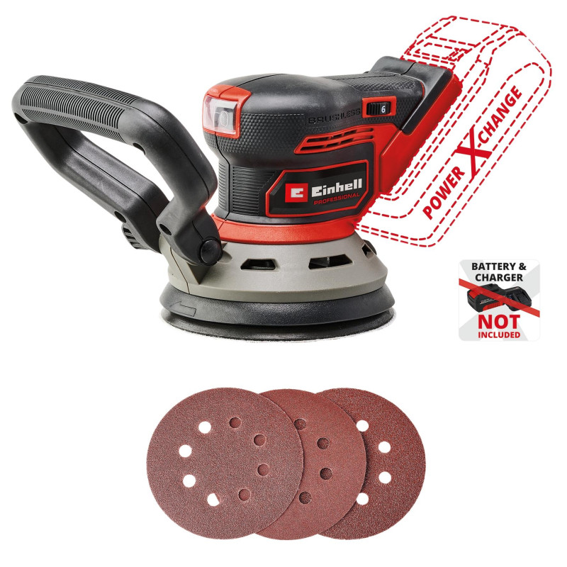 Einhell Professional TP-RS 18/32 Li BL - Solo PXC 18V d125mm 1.12kg Cordless Random Orbital Sander, no battery or charger
