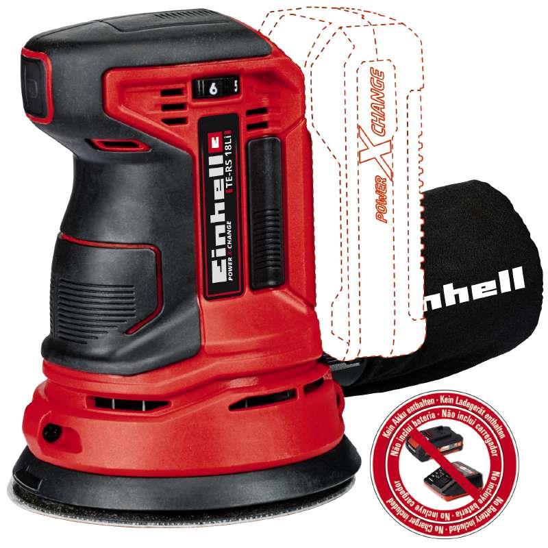 Einhell TE-RS 18 LI - Solo 18V 125mm 14000-22000rpm 1.2kg Cordless Random Orbital Sander, without battery and charger