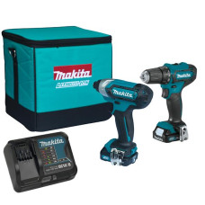 Набор из двух аккумуляторных инструментов Makita CLX224SA CXT 12В дрель-шуруповерт DF333D вертолет TD110D акб 2х2А·час сумка