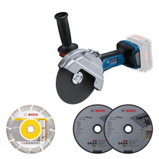 Шліфмашина кутова акумуляторна Bosch Professional GWS 182P 125мм 18В 2800-9000об/хв 1.7кг без АКБ та ЗП