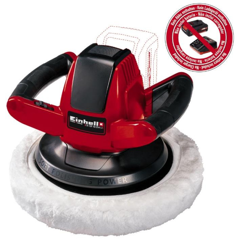 Cordless Polisher Einhell CE-CB 18/254 LI - Solo 18V 254mm 2500rpm 1.93kg without battery and charger