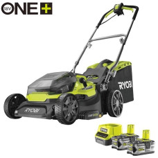 Газонокосарка гібридна Ryobi ONE+ RY18LMH37A-250 18В/220В акб 2х5А·год 37см 45л 25-70мм 15.7кг