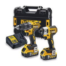 Набір із двох акумуляторних інструментів DeWALT 18В дриль-шурупокрут DCD791 ударний шурупокрут DCF887 акб 2х5А·год ЗП TSTAK 4.2кг