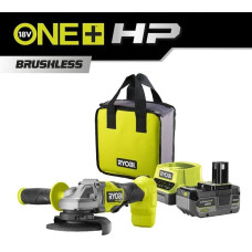 Шліфмашина кутова акумуляторна Ryobi ONE+ НР RAG18X-1C40S 125мм 18В 1х4А·год 9200об/хв 2.1кг сумка