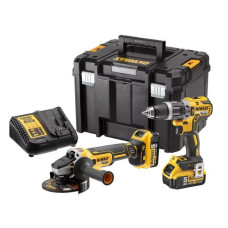 Набір із двох акумуляторних інструментів DeWALT 18В дриль-шурупокрут DCD796 шліфмашина кутова DCG405 акб 2х5А·год ЗП TSTAK 4.2кг