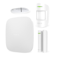 Комплект охранной сигнализации Ajax StarterKit, hub, motionprotect, doorprotect, spacecontrol, jeweller, беспроводной, белый (20288.56.WH1)