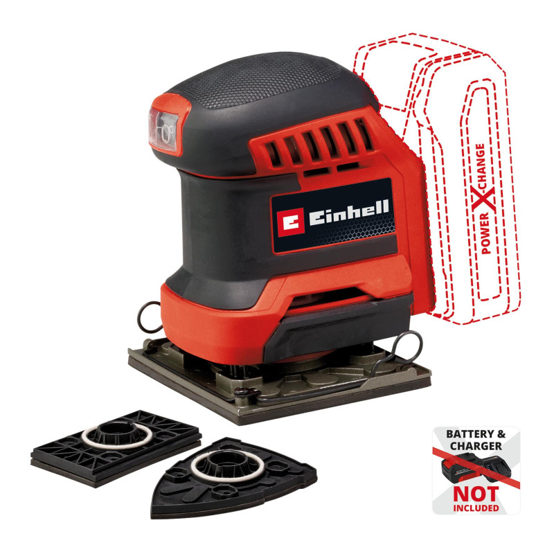 Cordless Orbital Sander Einhell TE-OS 18/113 3X Li - Solo 18 113x101mm 1.04kg without battery and charger