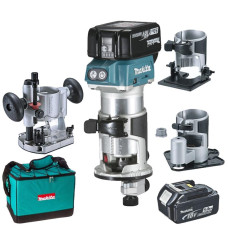 Фрезер акумуляторний Makita DRT50RTEX3 Li-ion LXT 18 В 2х5.0А·год цанга 6.35мм 10000-30000об/хв 1.8кг