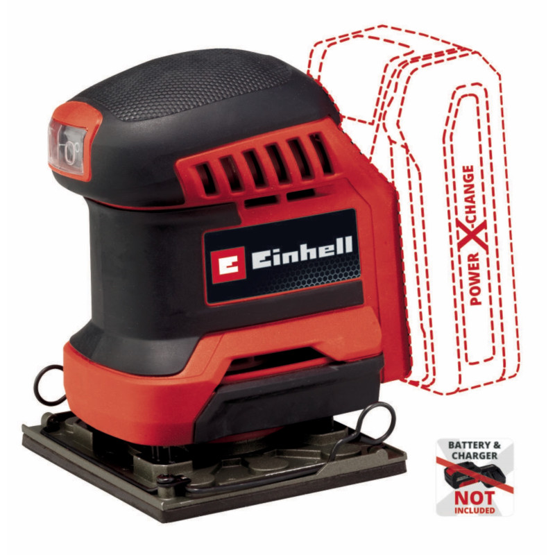 Einhell TE-OS 18/113 Li - Solo Cordless Orbital Sander 18 113x101mm 1.04kg without battery and charger