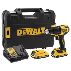 Дриль-шурупокрут ударний DeWalt XR Li-Ion 18В акб 2А·год 65Нм 450-1650об/хв патрон 13мм кейс 1.2кг