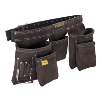 Stanley Tool Belt, 5 Pockets, Metal Hammer Holder, Leather