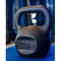 Cast Iron Kettlebell RN-SPORT 24 kg, Metal, Black