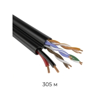 UTP + DC cat5e Cu PE 4x2x0.50 + 2x0.5 mm2 twisted pair cable, 305m reel