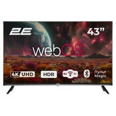 Телевізор 43" 2E LED 4K 60Hz Smart WebOS Black