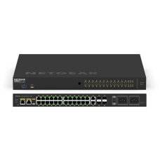 Комутатор NETGEAR M4250-26G4F-PoE++ (GSM4230UP), 24x1GE Ultra90 PoE++ (1400Вт), 2x1GE, 4xSFP, AV Line керований L2