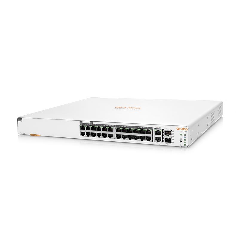 Комутатор HPE Aruba Instant On 1960, 24xGE, 20xPoE Class4, 4xPoE Class6 370W, 2хSFP+, 2x10GE ports, 4xStackable, LT Warranty