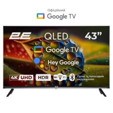 Телевізор 43" 2E QLED 4K 60Hz Smart Google TV Black