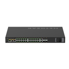Комутатор NETGEAR M4250-26G4XF-PoE+ (GSM4230PX), 24x1GE PoE+ (480Вт), 2x1GE, 4xSFP+, AV Line керований L2