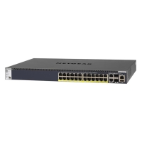 Network switch NETGEAR M4300-28G-POE+ (GSM4328PB) 24x1GE PoE+, 2x10GE, 2xSFP+, managed L3 stackable, 720W