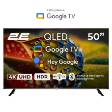 Телевізор 50" 2E QLED 4K 60Hz Smart Google TV Black