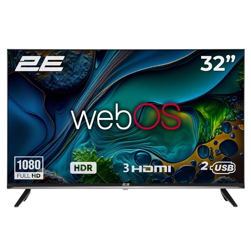 Телевізор 32" 2E LED FHD 60Hz Smart WebOS Black