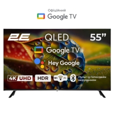 Телевізор 55" 2E QLED 4K 60Hz Smart Google TV Black